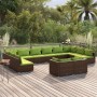 Garden furniture set 12 pieces and brown synthetic rattan cushions by vidaXL, Garden sets - Ref: Foro24-3102092, Price: 1,00 ...