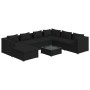 Set de muebles de jardín 8 pzas y cojines ratán sintético negro de vidaXL, Conjuntos de jardín - Ref: Foro24-3101848, Precio:...