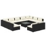 Set de muebles de jardín 12 pzas cojines ratán sintético negro de vidaXL, Conjuntos de jardín - Ref: Foro24-3102127, Precio: ...