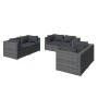 Set de muebles de jardín 6 pzas y cojines ratán sintético gris de vidaXL, Conjuntos de jardín - Ref: Foro24-3102301, Precio: ...