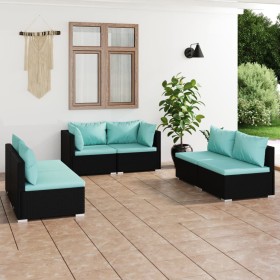 6-piece garden furniture set and black synthetic rattan cushions by vidaXL, Garden sets - Ref: Foro24-3102209, Price: 724,56 ...