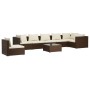 Set muebles de jardín 8 piezas y cojines ratán sintético marrón de vidaXL, Conjuntos de jardín - Ref: Foro24-3102346, Precio:...