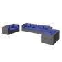 Set de muebles de jardín 8 pzas y cojines ratán sintético gris de vidaXL, Conjuntos de jardín - Ref: Foro24-3102286, Precio: ...