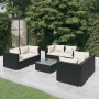 7-piece garden furniture set with black synthetic rattan cushions by vidaXL, Garden sets - Ref: Foro24-3102303, Price: 631,44...