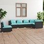 Set de muebles de jardín 6 pzas y cojines ratán sintético negro de vidaXL, Conjuntos de jardín - Ref: Foro24-3102321, Precio:...