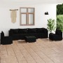 7-teiliges Gartenmöbel-Set und schwarze synthetische Rattankissen von vidaXL, Gartensets - Ref: Foro24-3102216, Preis: 687,99...