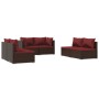 6-piece garden furniture set and brown synthetic rattan cushions by vidaXL, Garden sets - Ref: Foro24-3102211, Price: 613,99 ...