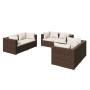 6-teiliges Gartenmöbel-Set und braune synthetische Rattankissen von vidaXL, Gartensets - Ref: Foro24-3102298, Preis: 505,99 €...