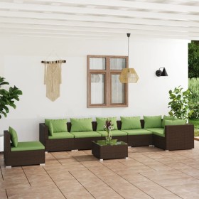 Gartensofa 8 Stück und Kissen aus braunem synthetischem Rattan von vidaXL, Gartensets - Ref: Foro24-3102348, Preis: 692,99 €,...