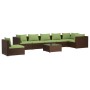 Gartensofa 8 Stück und Kissen aus braunem synthetischem Rattan von vidaXL, Gartensets - Ref: Foro24-3102348, Preis: 735,01 €,...