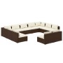 Set de muebles de jardín 11 pzas cojines ratán sintético marrón de vidaXL, Conjuntos de jardín - Ref: Foro24-3102122, Precio:...