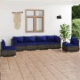 Set von Gartenmöbeln 6 Stück und Kissen synthetischen Rattan grau von vidaXL, Gartensets - Ref: Foro24-3102206, Preis: 448,99...