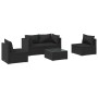 Set de muebles de jardín 5 pzas y cojines ratán sintético negro de vidaXL, Conjuntos de jardín - Ref: Foro24-3102176, Precio:...