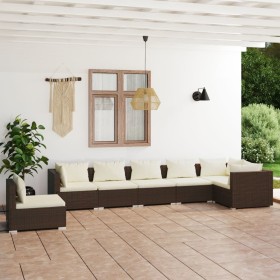 7-piece garden furniture set and brown synthetic rattan cushions by vidaXL, Garden sets - Ref: Foro24-3102338, Price: 809,54 ...