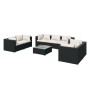 Set de muebles de jardín 8 pzas y cojines ratán sintético negro de vidaXL, Conjuntos de jardín - Ref: Foro24-3102271, Precio:...