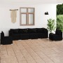 Set de muebles de jardín 6 pzas y cojines ratán sintético negro de vidaXL, Conjuntos de jardín - Ref: Foro24-3102200, Precio:...