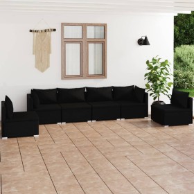 6-piece garden furniture set and black synthetic rattan cushions by vidaXL, Garden sets - Ref: Foro24-3102200, Price: 610,99 ...