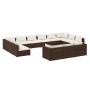 Set muebles de jardín 13 pzas y cojines ratán sintético marrón de vidaXL, Conjuntos de jardín - Ref: Foro24-3102106, Precio: ...