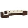 Set muebles de jardín 6 piezas y cojines ratán sintético marrón de vidaXL, Conjuntos de jardín - Ref: Foro24-3102322, Precio:...