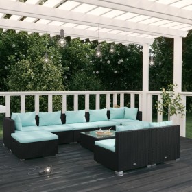 Gartenmöbel-Set 10 Stück schwarze synthetische Rattankissen von vidaXL, Gartensets - Ref: Foro24-3102009, Preis: 907,99 €, Ra...