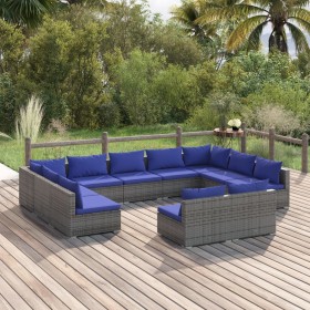 11-piece garden furniture set and gray synthetic rattan cushions by vidaXL, Garden sets - Ref: Foro24-3102126, Price: 962,35 ...