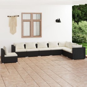 8-teiliges Gartenmöbel-Set und schwarze synthetische Rattankissen von vidaXL, Gartensets - Ref: Foro24-3102367, Preis: 711,66...