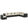 Set de muebles de jardín 8 pzas y cojines ratán sintético negro de vidaXL, Conjuntos de jardín - Ref: Foro24-3102367, Precio:...