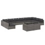 Set de muebles de jardín 12 pzas y cojines ratán sintético gris de vidaXL, Conjuntos de jardín - Ref: Foro24-3102093, Precio:...