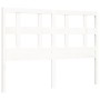 White solid wood bed frame with headboard 140x200 cm by vidaXL, Beds and slatted bases - Ref: Foro24-3194832, Price: 131,89 €...