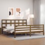 Honey brown solid wood bed frame and headboard 200x200 cm by vidaXL, Beds and slatted bases - Ref: Foro24-3194854, Price: 168...