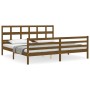 Honey brown solid wood bed frame and headboard 200x200 cm by vidaXL, Beds and slatted bases - Ref: Foro24-3194854, Price: 168...