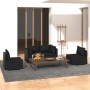 Set de muebles de jardín 4 pzas y cojines ratán sintético negro de vidaXL, Conjuntos de jardín - Ref: Foro24-3102168, Precio:...