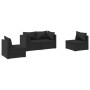 Set de muebles de jardín 4 pzas y cojines ratán sintético negro de vidaXL, Conjuntos de jardín - Ref: Foro24-3102168, Precio:...