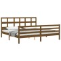 Honey brown solid wood bed frame and headboard 200x200 cm by vidaXL, Beds and slatted bases - Ref: Foro24-3194854, Price: 168...