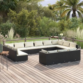 Garden furniture set 13 pieces black synthetic rattan cushions by vidaXL, Garden sets - Ref: Foro24-3102103, Price: 1,00 €, D...