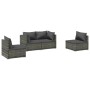 4-teiliges Gartenmöbel-Set und graue synthetische Rattankissen von vidaXL, Gartensets - Ref: Foro24-3102173, Preis: 361,68 €,...