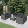 Set de muebles de jardín 7 pzas y cojines ratán sintético gris de vidaXL, Conjuntos de jardín - Ref: Foro24-3102309, Precio: ...