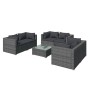 Set de muebles de jardín 7 pzas y cojines ratán sintético gris de vidaXL, Conjuntos de jardín - Ref: Foro24-3102309, Precio: ...