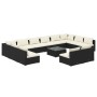 Set de muebles de jardín 13 pzas cojines ratán sintético negro de vidaXL, Conjuntos de jardín - Ref: Foro24-3102143, Precio: ...