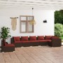 7-teiliges Gartenmöbel-Set und braune synthetische Rattankissen von vidaXL, Gartensets - Ref: Foro24-3102339, Preis: 654,42 €...