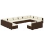 Set de muebles de jardín 12 pzas cojines ratán sintético marrón de vidaXL, Conjuntos de jardín - Ref: Foro24-3102138, Precio:...