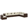 Set muebles de jardín 8 piezas y cojines ratán sintético marrón de vidaXL, Conjuntos de jardín - Ref: Foro24-3102370, Precio:...