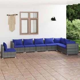 Garden sofa set, 8 pieces, with gray synthetic rattan cushions. by vidaXL, Garden sets - Ref: Foro24-3102374, Price: 536,99 €...