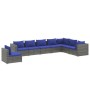 Gartensofa 8 Stück und Kissen synthetisches Rattan grau von vidaXL, Gartensets - Ref: Foro24-3102374, Preis: 620,78 €, Rabatt: %