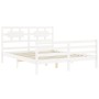 Estructura de cama con cabecero madera maciza blanco 160x200 cm de vidaXL, Camas y somieres - Ref: Foro24-3194452, Precio: 14...