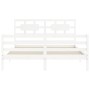 Estructura de cama con cabecero madera maciza blanco 160x200 cm de vidaXL, Camas y somieres - Ref: Foro24-3194452, Precio: 14...