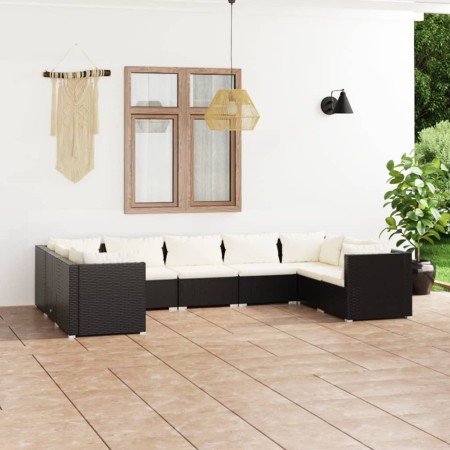 9-piece garden furniture set and black synthetic rattan cushions by vidaXL, Garden sets - Ref: Foro24-3101967, Price: 1,00 €,...