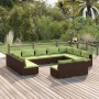 Garden furniture set 11 pieces with brown synthetic rattan cushions by vidaXL, Garden sets - Ref: Foro24-3102124, Price: 1,00...