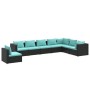 Set de muebles de jardín 8 pzas y cojines ratán sintético negro de vidaXL, Conjuntos de jardín - Ref: Foro24-3102369, Precio:...