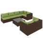 8-teilige Gartensofagarnitur und braune synthetische Rattankissen von vidaXL, Gartensets - Ref: Foro24-3102468, Preis: 846,66...